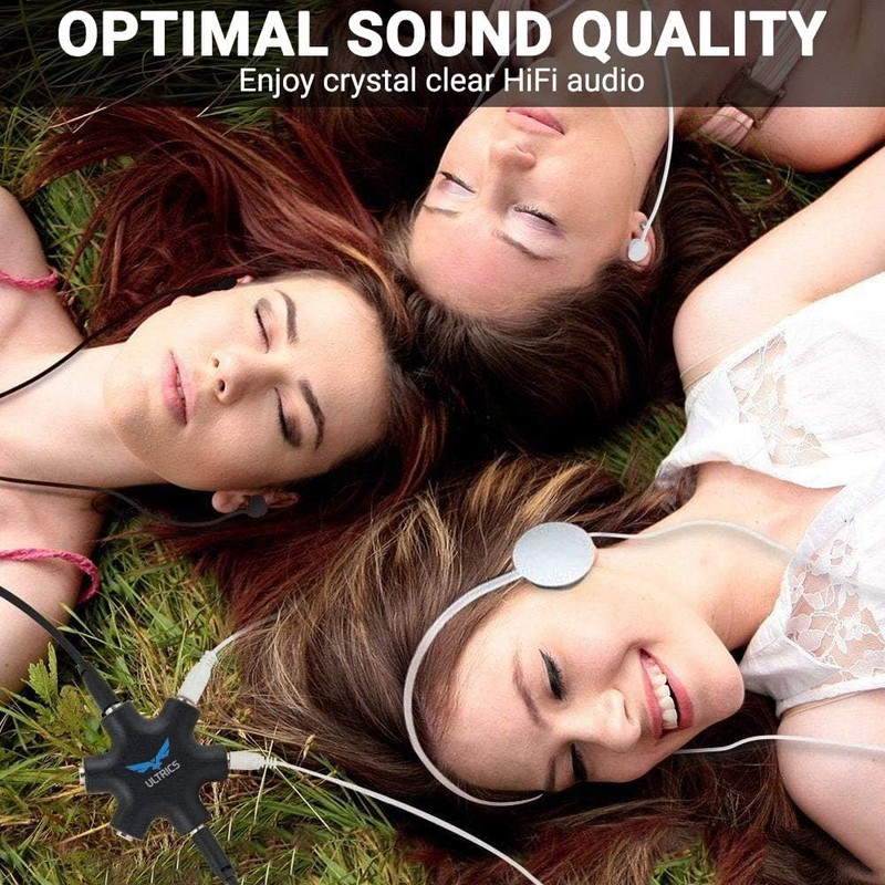NEW LEADER Headphone Splitter, Audio Splitter 3.5mm Jack with 5