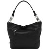 Hobo Shoulder Bag with Big Snap Hook Hardware (Black)