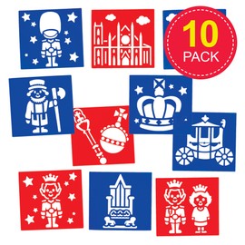 Baker Ross CN123 Royal Stencils - Pack of 10, British Royalty Arts and Crafts Supplies