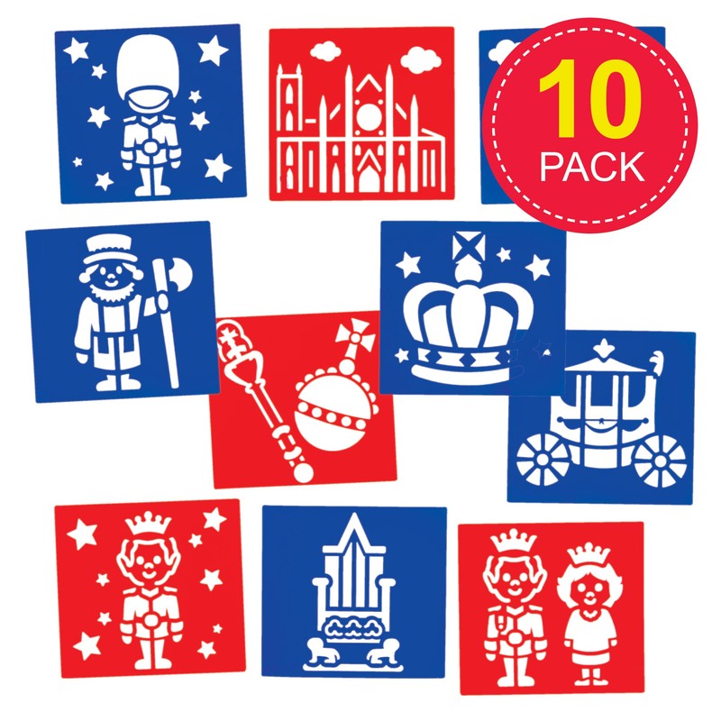 Baker Ross CN123 Royal Stencils - Pack of 10, British
