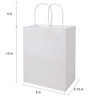 bagmad 50 Pack 8x4.75x10 inch Medium White Kraft Paper Bags
