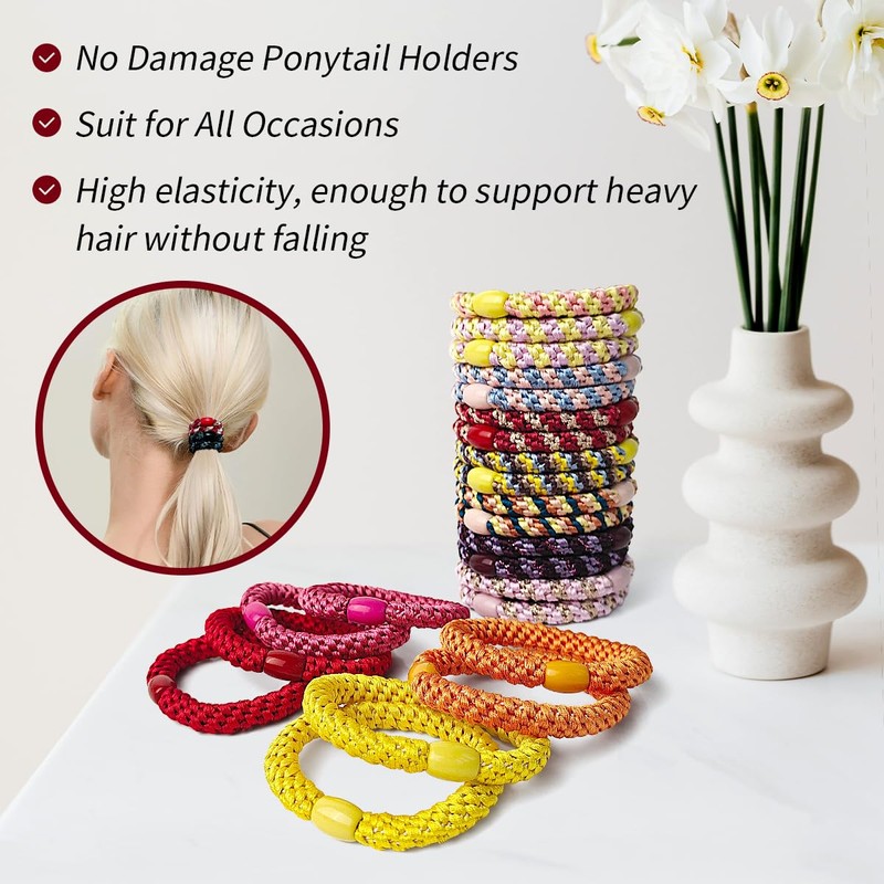 Pack of 8 Girls Hair Bobbles Elastic Bands Hair Bands