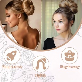 JEYORZY 2 Pack Dutt Maker, Flechthilfe Haare Mädchen Und Damen, Haarstrickwerkzeug Zubehör DIY-Haarstyling für Lange und Kurze Haare,Braun Donut Hair Bun Maker für Kinder Dutt Haar-Schwarz