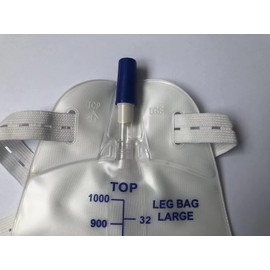 Lifevv 3 Pack Easy-Tap Leg Bag, Urinary Drainage Bag, 32 oz Anti-Reflux Valve, Cloth Straps