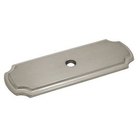 Cosmas 5 Pack B-112SN Satin Nickel Cabinet Hardware Knob Backplate/Back Plate