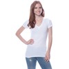4 Pack Zenana Women's Basic V-Neck T-Shirts Large White, White,