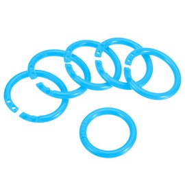 PATIKIL 25pcs 28mm Outside Diameter 20mm Loose Leaf Rings Binder Rings Plastic for Book DIY Scrapbook Notebook Photo Album Blue