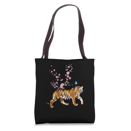 Japan Sakura Cherry Blossom Tiger Japanese Tote Bag