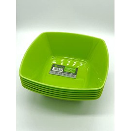 ECO Unbreakable Colourful Plastic Square Bowls Set-of-4 - Shatterproof - 100% Food Safe - Perfect for Camping, Indoors, Outdoors, and picnics (Green, Small 16x16cm)
