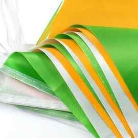 St Patrick's Day Bunting Banner, 66ft 52pcs Waterproof Bunting Reusable Polyester Fabric Triangle Flags White Green Orange Pennant Banner for Party Decorations Birthday Outdoor Garden