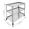 Heavy Duty Stainless Steel Utility cart, Industrial Serving Cart W/Wheels,