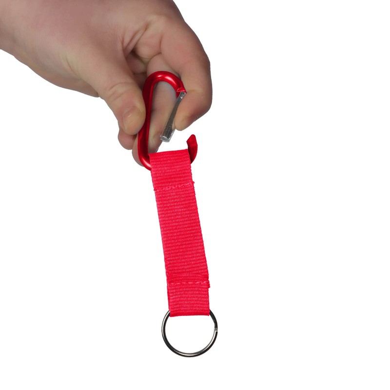 Karteo Lanyard Red with Carabiner Hook [Pack of 1] Short