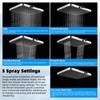 Hibbent Upgraded 5-spray 13'' Shower Head, High Pressure Rainfall Shower