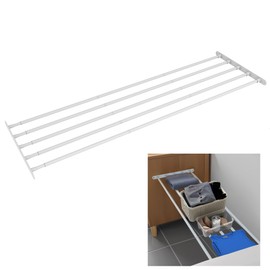VanlonPro Expandable Closet shelf Metal Storage Rack Adjustable Closet Rod DIY Divider Separator Space Saving for Cabinet Wardrobe Cupboard Kitchen Pantry Cupboard Bathroom, 45.3-57 Inches