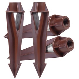 Lighting Ground Stake Spike Replacement for Outdoor Low Voltage Landscape Spotlight Pathway Flood Light,1/2" NPT Thread Brown
