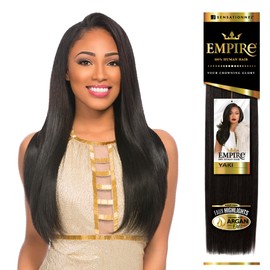 Sensationnel Empire yaki human hair - Tangle Free Weaving for Quick Weave and Sew in Styles for Faux Highlights and Fauxmiddlepart Leave Out - 1 Pack (12 inch, T1B/350)