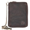 Men's Natural Genuine Leather Wallet with Metal Zipper Around with