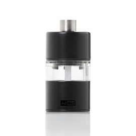 AdHoc Mini Salt & Pepper Mill - 2-in-1 Refillable Salt & Pepper Grinder Set - Features Adjustable Grinding Mechanism & Ceracut Ceramic Grinder - Black