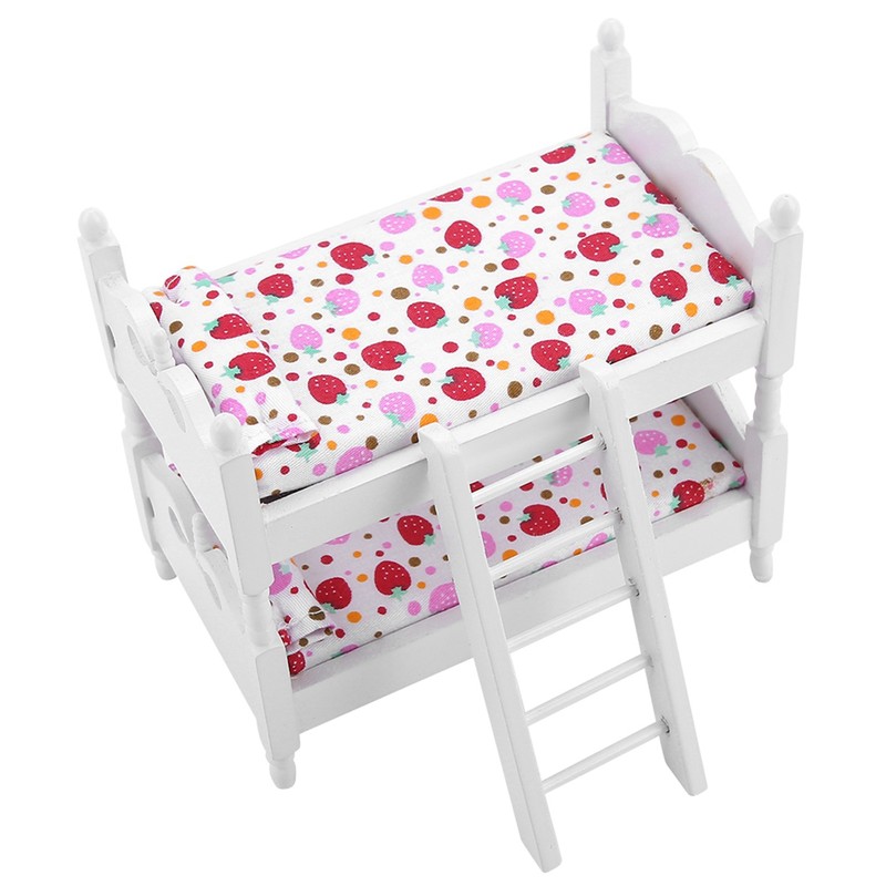 1:12 Doll House Mini Furniture Children Bedroom Model Bunk Bed
