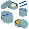 4 Pack Travel Soap Container Square and Round, Plastic Soap