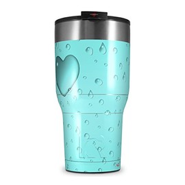 WraptorSkinz Skin Wrap compatible with 2017 and newer RTIC Tumblers 30oz Raining Neon Teal (TUMBLER NOT INCLUDED)