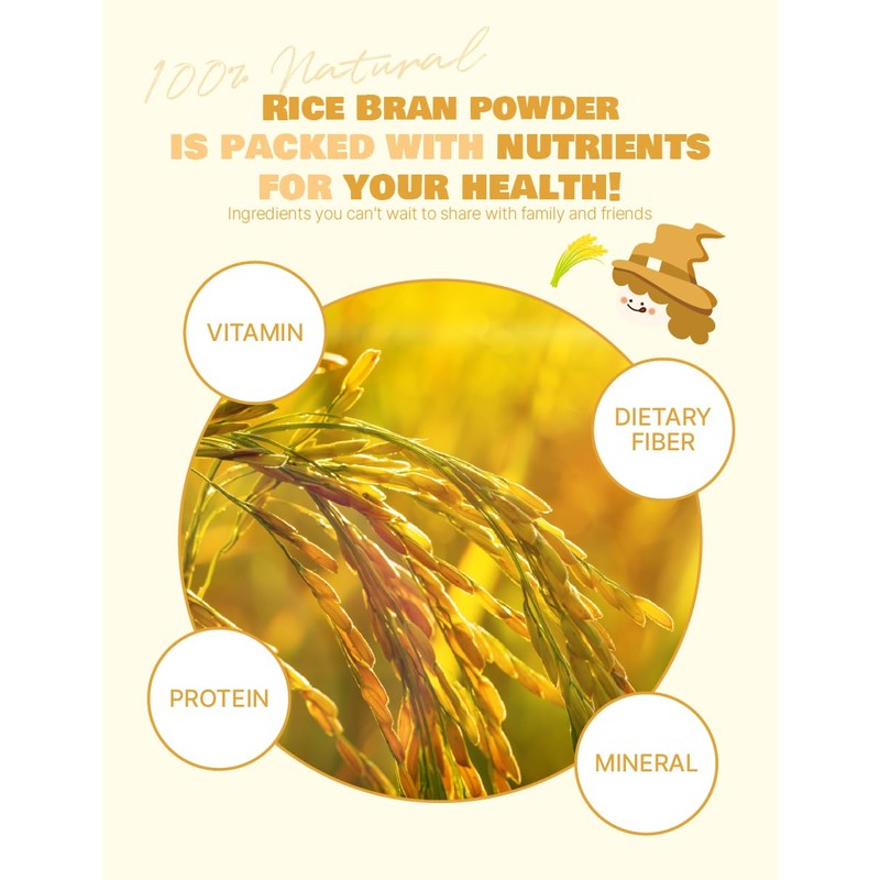 NICE WITCH'S Korean 100% Pure Rice Bran Powder 227g /