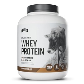Levels Grass Fed Whey Protein Powder, No Artificials, 24G of Protein, Double Chocolate, 5LB