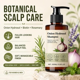 Onion Hydrosol Hair Growth Shampoo with Rosemary & Biotin – Sulfate-Free Thickening Formula 300 mL