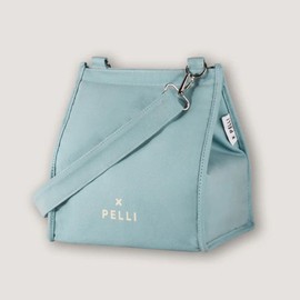 Pelli Crossbody Canvas LUNCH Cooler Bag with Shoulder Strap, Blue Surf