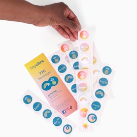 MyVitro Vendas Para Tratar El Incontinencia Urinaria De | Vendas Para Fiv Rainbow + Pineapple | Excelente Regalo Para Fiv | Vendas Adhesivas Redondas Perfectas Para Inyecciones De Fiv | 40 Unidades
