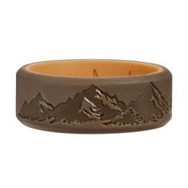 King Will Silicone Rings For Men, Brown & Chestnut Yellow Rubber Wedding Bands with Unique Mountain Peak Design, 8mm Wide 2.2mm Thick, Comfort Fit Size 10