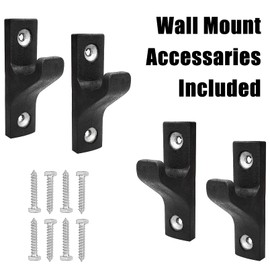 Luwint Set of 2 Single Barbell Holder Wall Mount, Horizontal Gym Bar Storage Wall Rack for Olympic and Standard Bars
