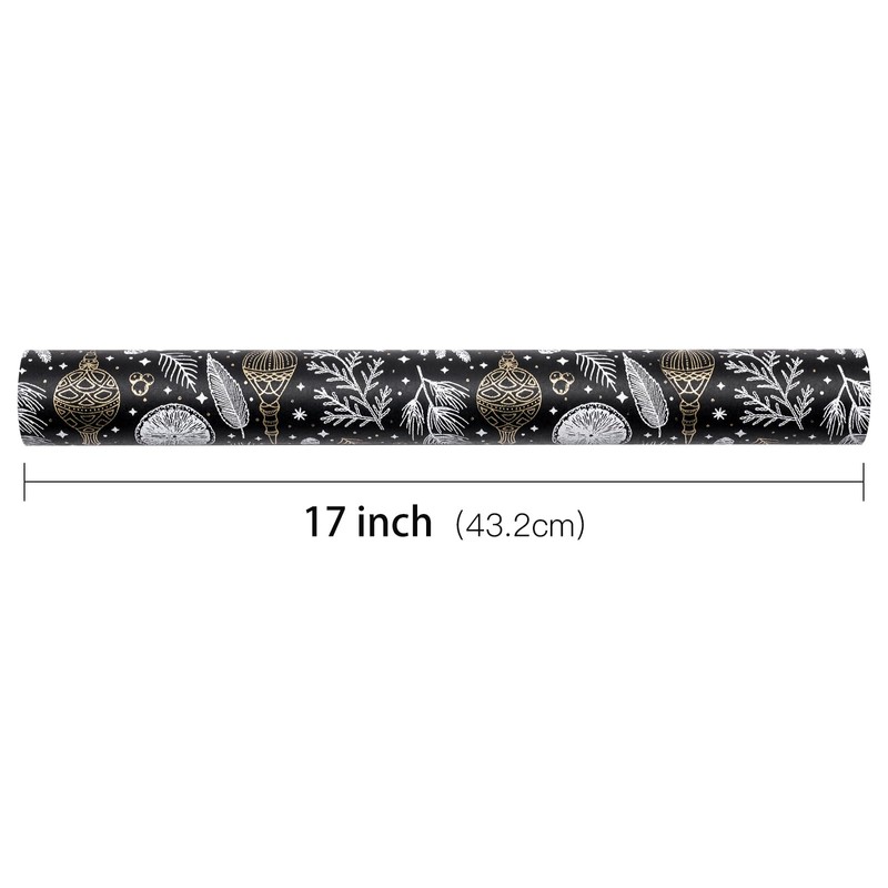 RUSPEPA Christmas Wrapping Paper Roll - Mini Roll - Black