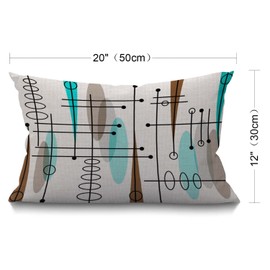 BGBDEIA B0895P7MYV Mid-Century Modern Atomic Inspired Farmhouse Cushion Cover 12x20 Inch,Home Decorative Throw Pillow Case Pillow Cover,Home Gifts,Housewarming Gift 30 x 50 cm