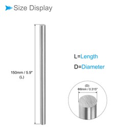 CoCud Round Steel Rod, 8mm Diameter 150mm Length, High Speed Steel Bar Stock Craft DIY Tool - (Applications: for Drill Lathes Boring Machine), 2-Pieces