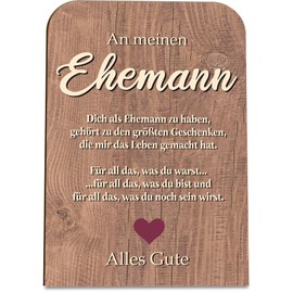 An meinen Ehemann Holzkarte - Geburtstagskarte mit Umschlag - Geschenk Ehemann, Geschenke für Ehemann, Geschenke für den Ehemann, Geschenk Ehemann Geburtstag, Geschenke Ehemann, Ehemann Geschenk