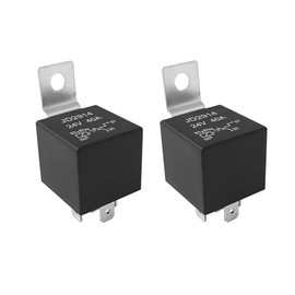 Aiqeer Pack of 2 5-Pin Car Relay, 24 V 40 A SPDT Car Relay (Black)