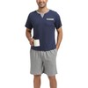 Enjoyoself Men's Short Cotton Pyjamas Short Sleeve Two Piece Sleepwear
