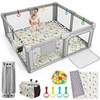 Foldable Baby Playpen with Play Mat, 71x59 Extra Large Foldable