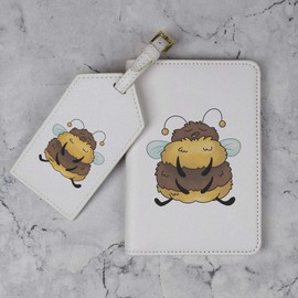 'Sleepy Bumble Bee' Passport Cover & Luggage Tag Travel Set (PA00030101)