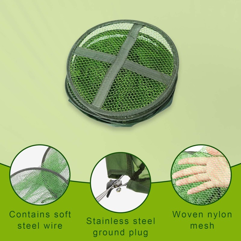 ZHYUAN Foldable Keepnet, Long Keepnet, Fishing Net Bag, Fishing Mesh,