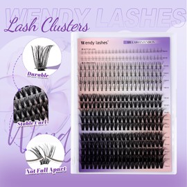 Lash Clusters With Bottom Lashes 40/50D C/D Curl 12-18mm Multi-types Individual Clusters Eyelash Extensions, Spike, Wispy Lash clusters(40/50D-3D)