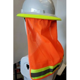 FX SAFETY PRODUCTS 2 PC. FX SAFETY HARD HAT NECK SHIELD HELMET SUN SHADE HI VIS REFLECTIVE STRIPE - 2 PC. ORANGE