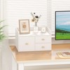 Bamboo Desk Organizer with Drawers Wooden Desktop Storage Drawers for
