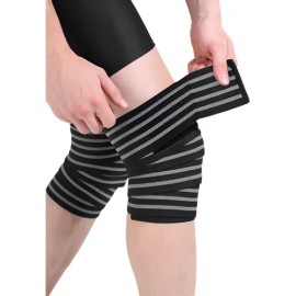 Rodillera Elastica Vendas 1 Par Bandas Deportiva Rodilla Gym                                                                                          