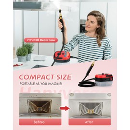 Hapyvergo Handheld Steam Cleaner High Pressure Steamer for Cleaning for Grout Tile Hand Held Portable Steamer Cleaner for Car Auto Small Mini Power Cleaning Steamer High Heat for Home