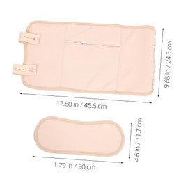 Healvian 1set Castor Oil Pack Wrap for Neck and Waist Reusable Soft Oil Pack for Relaxation and Therapy Tool Khaki Button Style Buckle