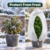 Winter Plant Protection Cover Bag with Zipper & Drawstring –
