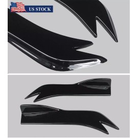 Unbranded Universal Car Rear Bumper Spoiler Canards Fins Anti-crash Diffuser Lip Wrap Kits