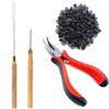 TIHOOD Hair Extension Kit Pliers Pulling Hook Bead Device Tool